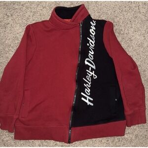 Harley-Davidson Women's‎ XL Casual Biker Zip Fleece Activewear Jacket Red